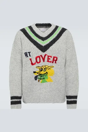 ERL Embroidered wool-blend sweater