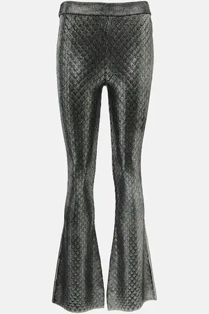 Paco rabanne Metallic high-rise flared pants