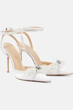 Mach & Mach Double Bow embellished satin pumps