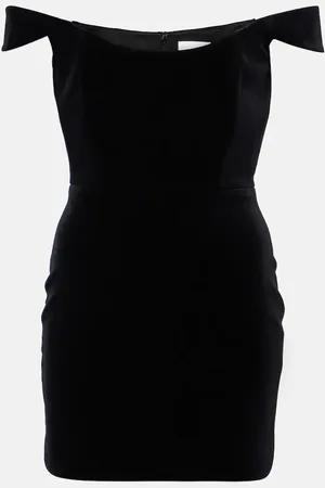 ALEX PERRY Off-shoulder velvet bustier dress