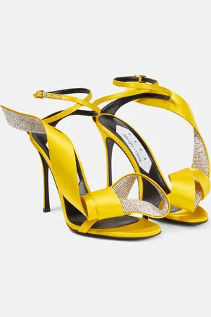 AREA X Sergio Rossi Marquise embellished satin sandals