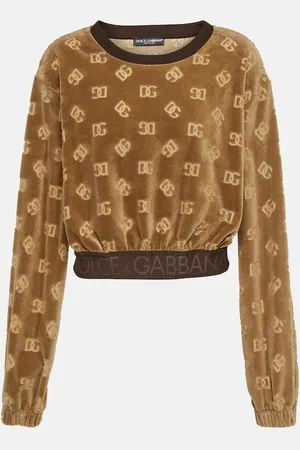 Dolce & Gabbana DG cropped velvet sweatshirt
