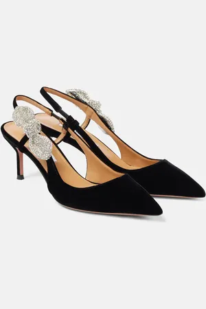 Aquazzura Very Bow Tie Crystal 65 slingback pumps