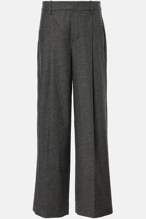 Vince Checked high-rise wide-leg pants