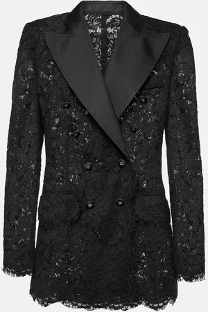 Dolce & Gabbana Floral double-breasted lace blazer