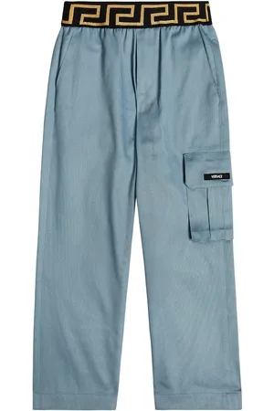 VERSACE Greca cotton gabardine pants