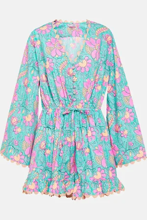 Juliet Dunn Colorblocked cotton poplin romper