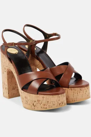 Saint Laurent Bianca 125 leather platform sandals