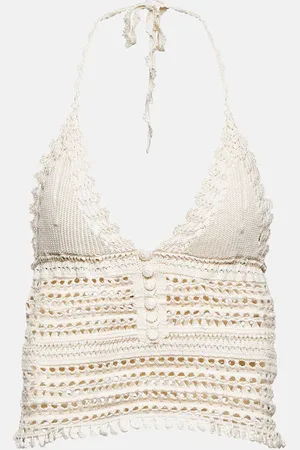 Isabel Marant Frinley cotton crochet crop top
