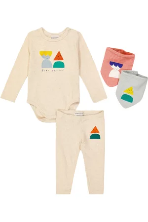 Bobo Choses Baby Funny Friends cotton-blend bodysuit, leggings, and scarves set