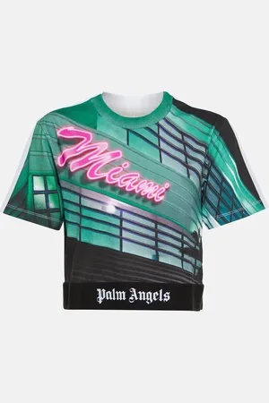 Palm Angels Printed cropped cotton T-shirt