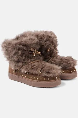 INUIKII Shearling and suede ankle boots
