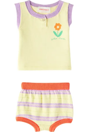 Bobo Choses Baby Flower cotton top and bloomers set