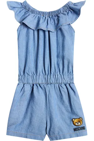 Moschino Embroidered denim playsuit