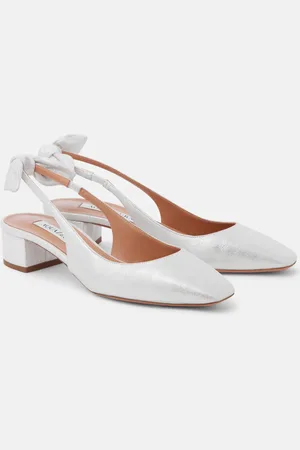 Aquazzura Very Bow leather slingback pumps