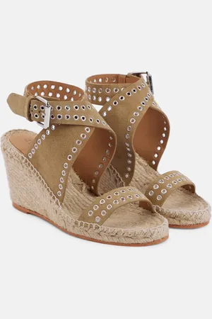 Isabel Marant Iriane studded suede espadrille wedges