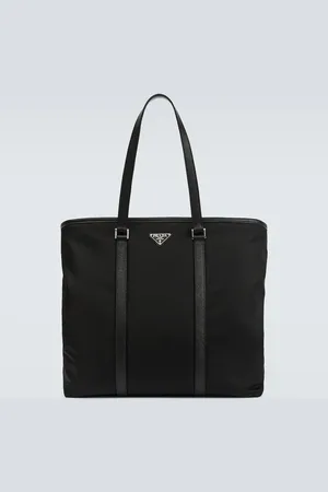 Prada Re-Nylon leather-trimmed tote bag