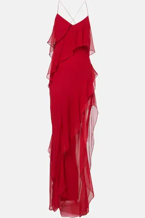 The Sei Ruffled silk chiffon gown