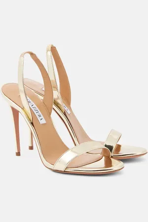 Aquazzura So Nude 105 metallic leather sandals