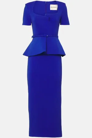 Roland Mouret Peplum silk and wool-blend midi dress