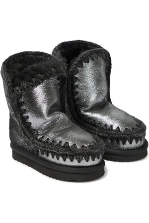 Mou Shearling-lined metallic leather boots