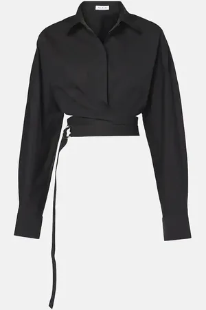 Alaïa Cropped cotton poplin shirt