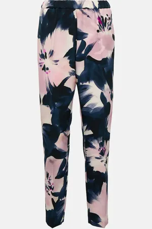 DRIES VAN NOTEN Floral high-rise slim pants