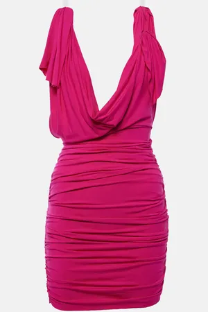 The Attico Draped jersey minidress