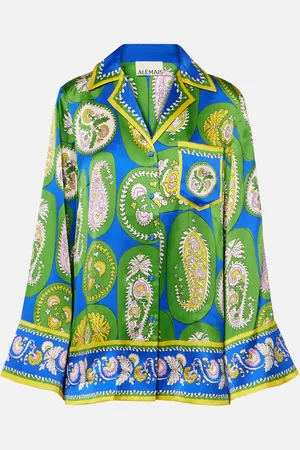 ALÉMAIS Printed silk satin shirt