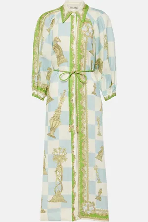ALÉMAIS Checkmate printed linen shirt dress