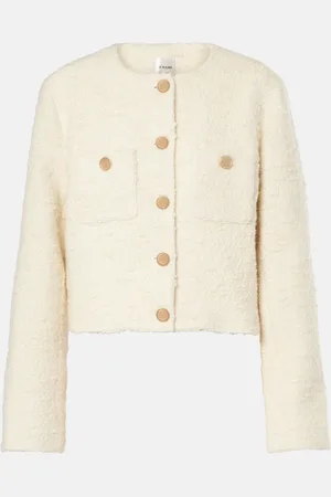 Frame Cropped cotton and wool jacket
