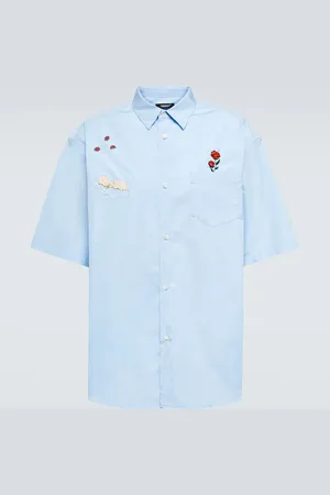 UNDERCOVER Embroidered cotton poplin shirt