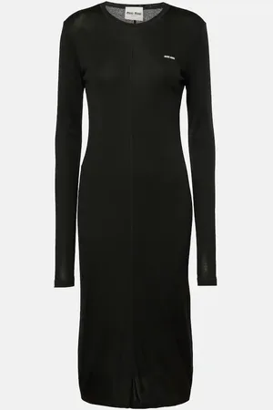 Miu Miu Knitted silk midi dress