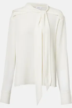 Alexander McQueen Tie-neck silk blouse