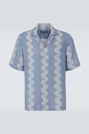 Frescobol Carioca Roberto printed linen bowling shirt