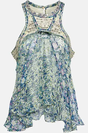 Isabel Marant Onyle printed silk chiffon top