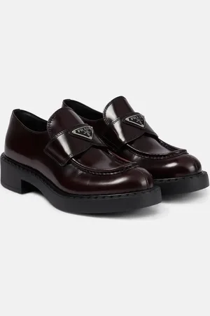 Prada Logo leather loafers