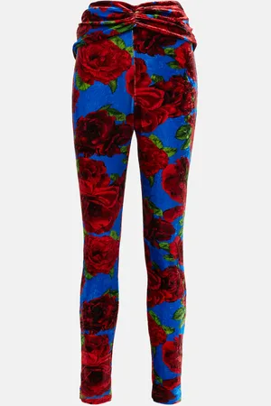 MAGDA BUTRYM Floral velvet leggings