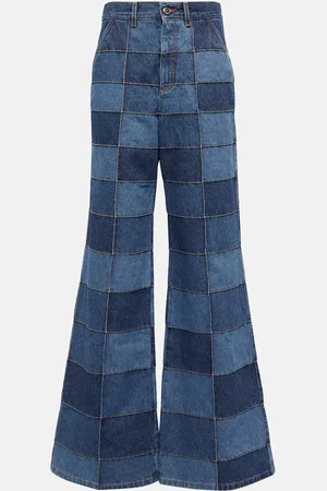 Chloé Patchwork high-rise flared jeans