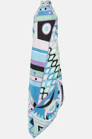 Puccini Vivara halterneck silk midi dress