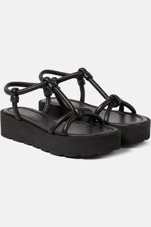 Gianvito Rossi Knotted leather platform sandals
