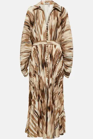 Simkhai Indiana printed plissÃ© midi dress