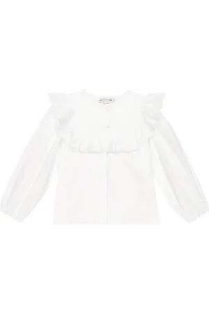 BONPOINT Ruffle-trimmed cotton top