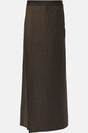 Jean Paul Gaultier Tattoo pinstripe wool-blend maxi skirt