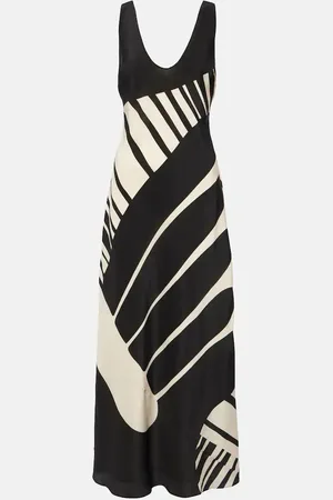SIR Arte printed silk satin maxi dress