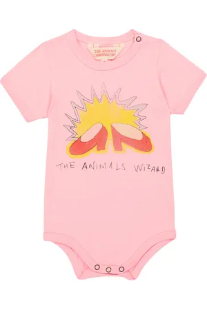 The Animals Observatory Baby Chimpanzee printed cotton bodysuit