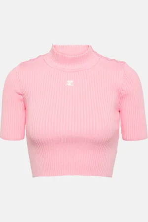 Courrèges Ribbed-knit cropped sweater
