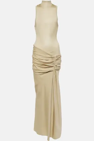 CHRISTOPHER ESBER Fusion ruched faille maxi dress