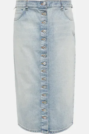 Courrèges Multiflex denim midi skirt