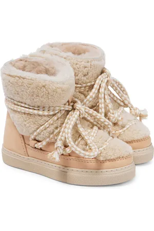 INUIKII Curly shearling and suede ankle boots